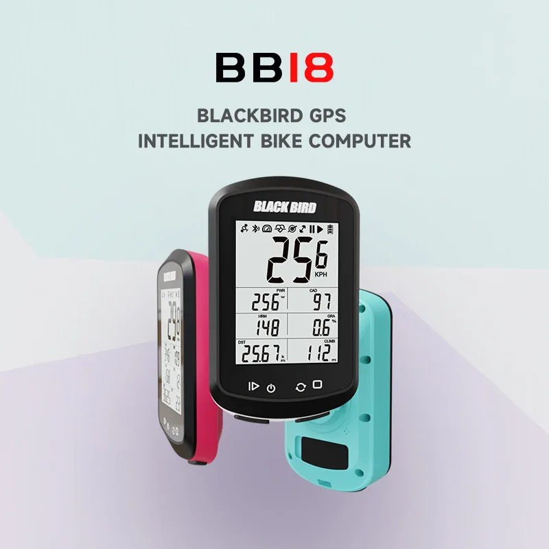 

Велокомпьютер Blackbird BB18 с GPS-позиционированием по четырем спутникам, 2,4-дюймовым экраном, BLE5.0, ANT+, перезаряжаемый