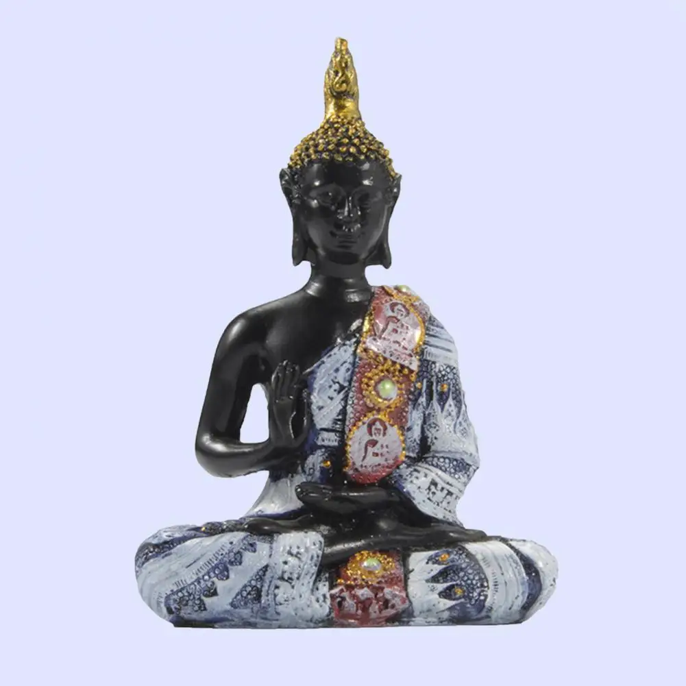 Cross-legged Buddha Sculpture Serenity Buddha Statue for Home Office Decor Resin Meditation Figurine with for Bookshelf