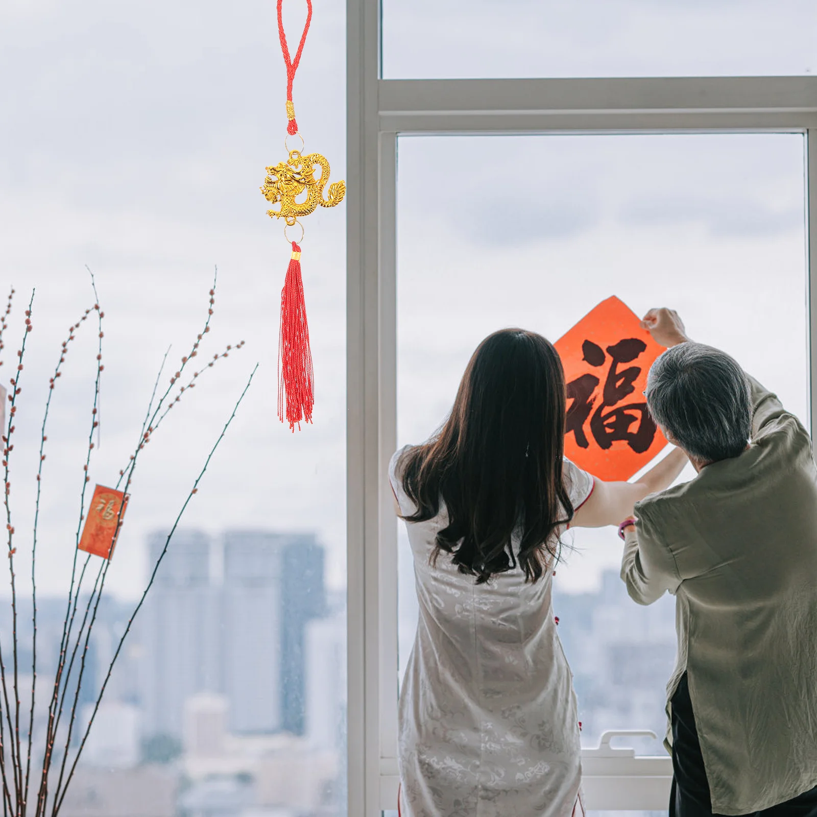 6 قطعة زخرفة التنين معلقة السنة الصينية الجديدة ديكور جدار الداخلية قلادة للعام الجديد ديكور مناسب المنزل مكتب مول 2024 #3