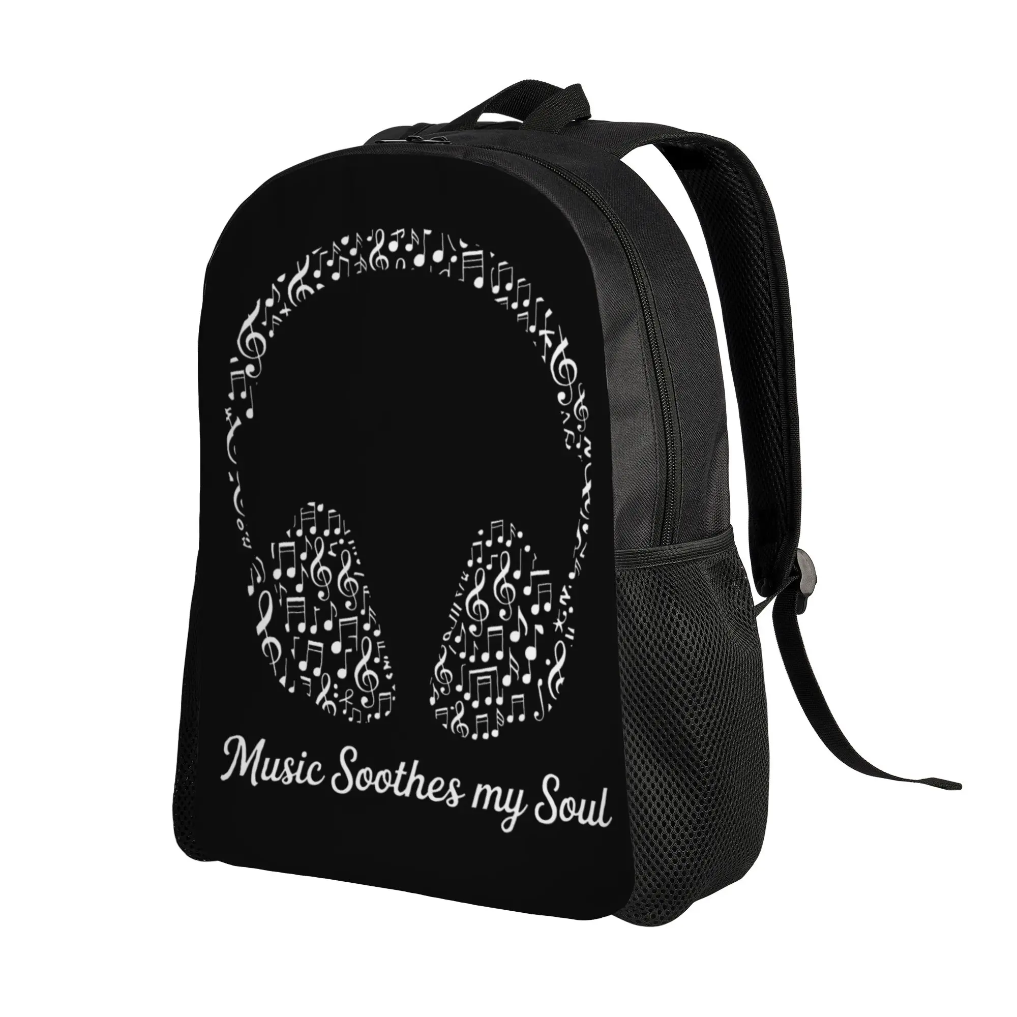 Music Soothes My Soul Backpack  Camping Backpacks Men Custom Large School Bags Cool Rucksack