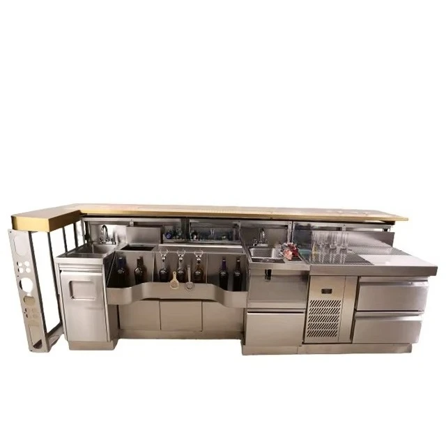 

Portable Stainless Steel Cocktail Bar Station Workbench for Nightclubs-Refrigeration Equipment
