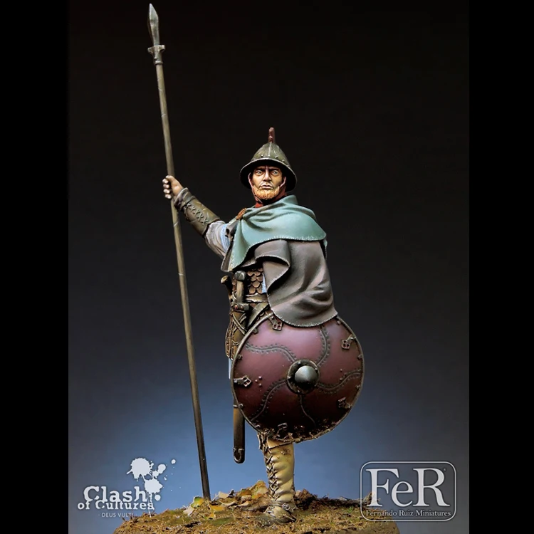 1/24 Carolingian Cavalryman, 850, Resin Model figure GK, Ancient war theme, Unassembled and unpainted kit