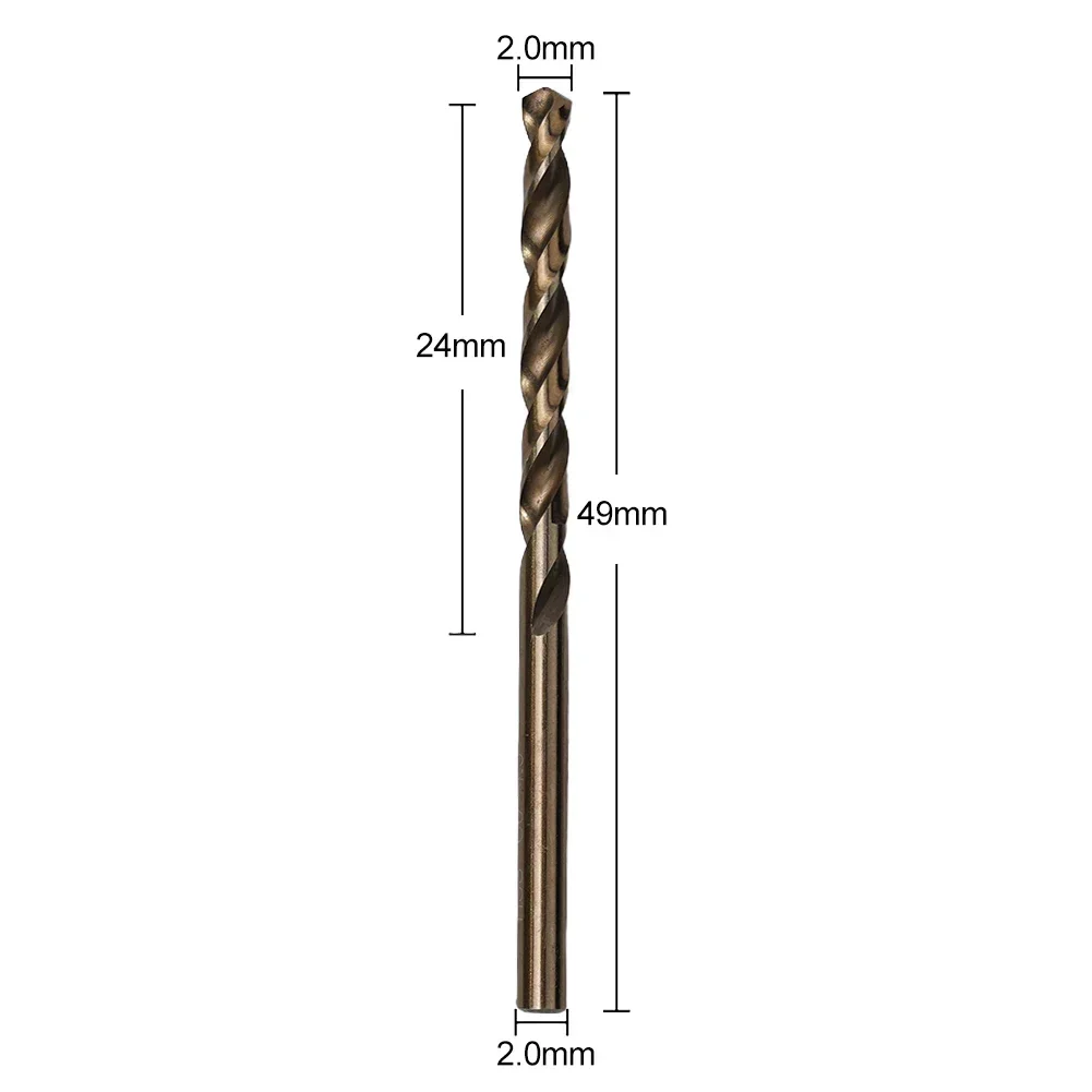 Mata bor listrik lapis kobalt, mata bor listrik HSS M35 1.0-13mm untuk pekerjaan kayu, pemotong lubang baja tahan karat