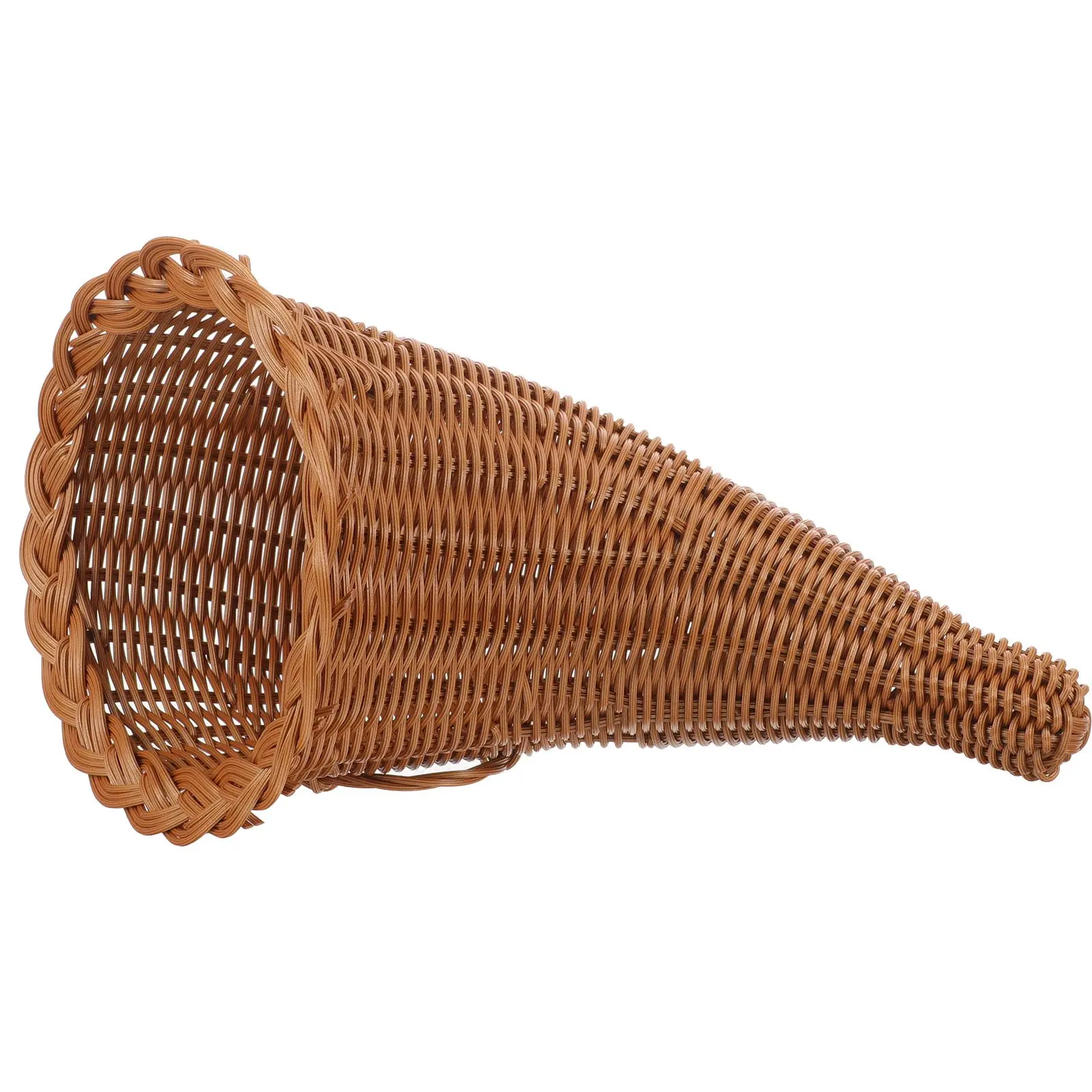 

Christmas Decorative Horn Baskets Handwoven Cattle Hoof Shaped 18 5x3 5x28cm Khaki Multi purpose Storage Baskets for Fruits