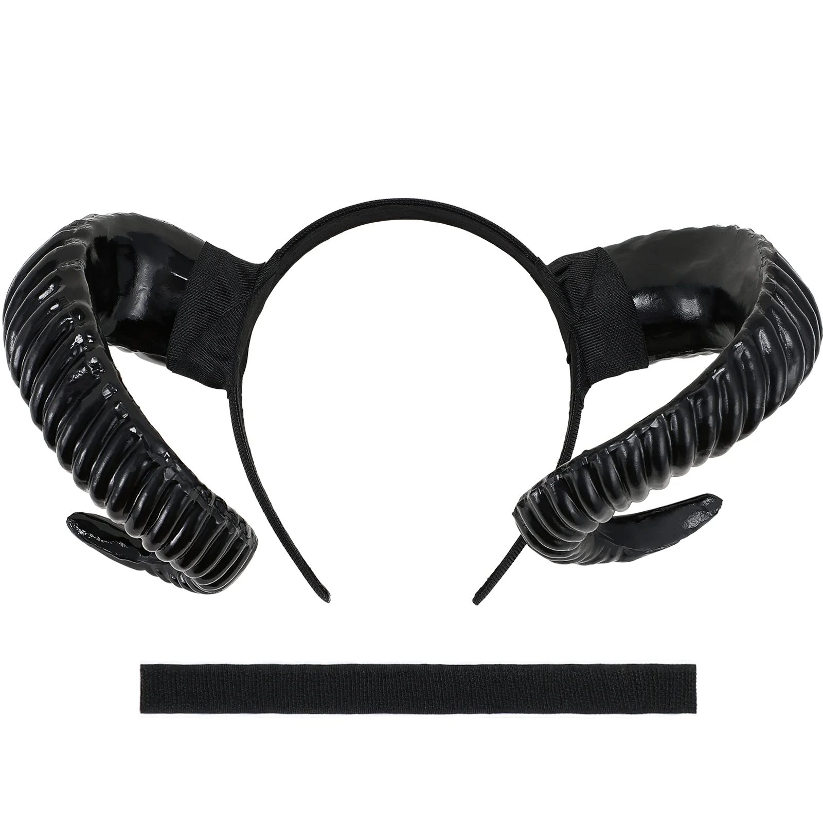 Black Horns สําหรับคอสเพลย์ฮาโลวีนน้ําหนักเบาสบายหนึ่งขนาดยืด Universal Headwear เหมาะสําหรับ Gothic