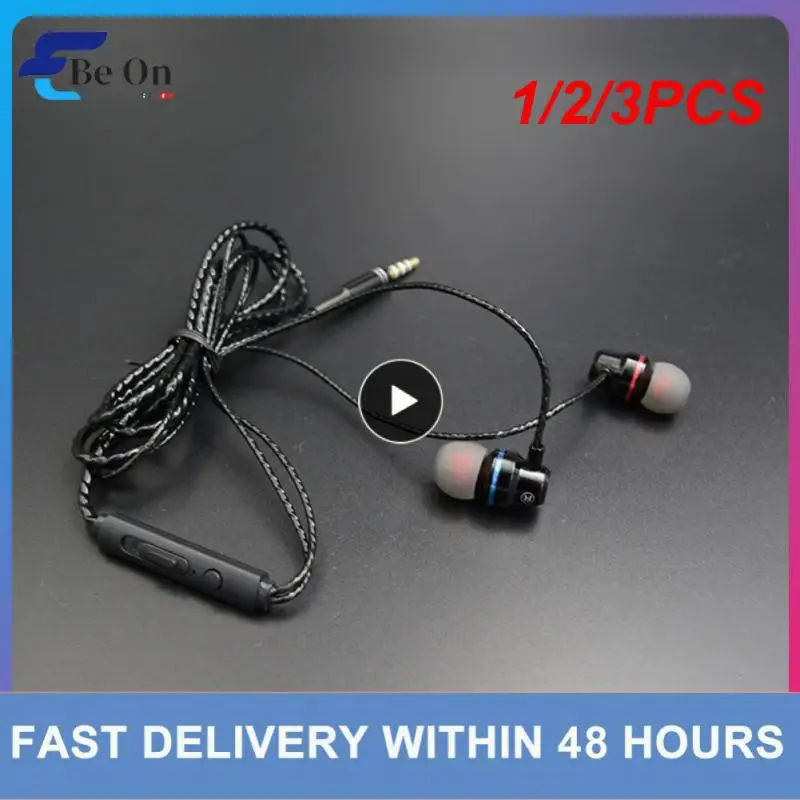 1/2/3PCS 3.5MM Wired Music Earphones In-Ear Wired Metal Headphones Stereo Phone Headset With Microphone For Model