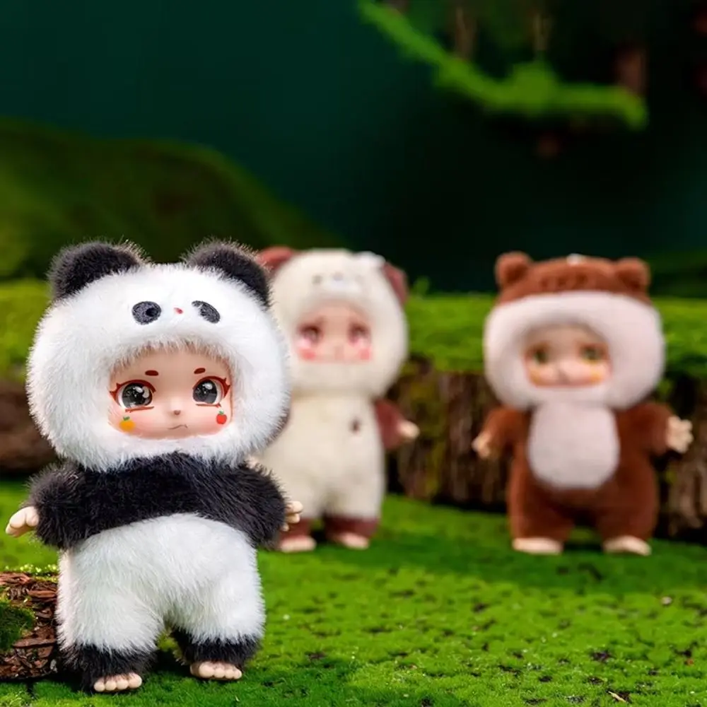 

Vinyl Face Animal Plush Toy Scarf Animal Fluffy Vinyl Doll Plush Keychain Soft Collection Action Figure Plush Toy Keyring