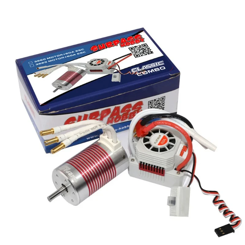 

Platinum Waterproof 3660 4300KV/3800KV/3300KV/2600KV Sensor Brushless Motor With 60A ESC Kit For 1/10 RC Car Truck Toy