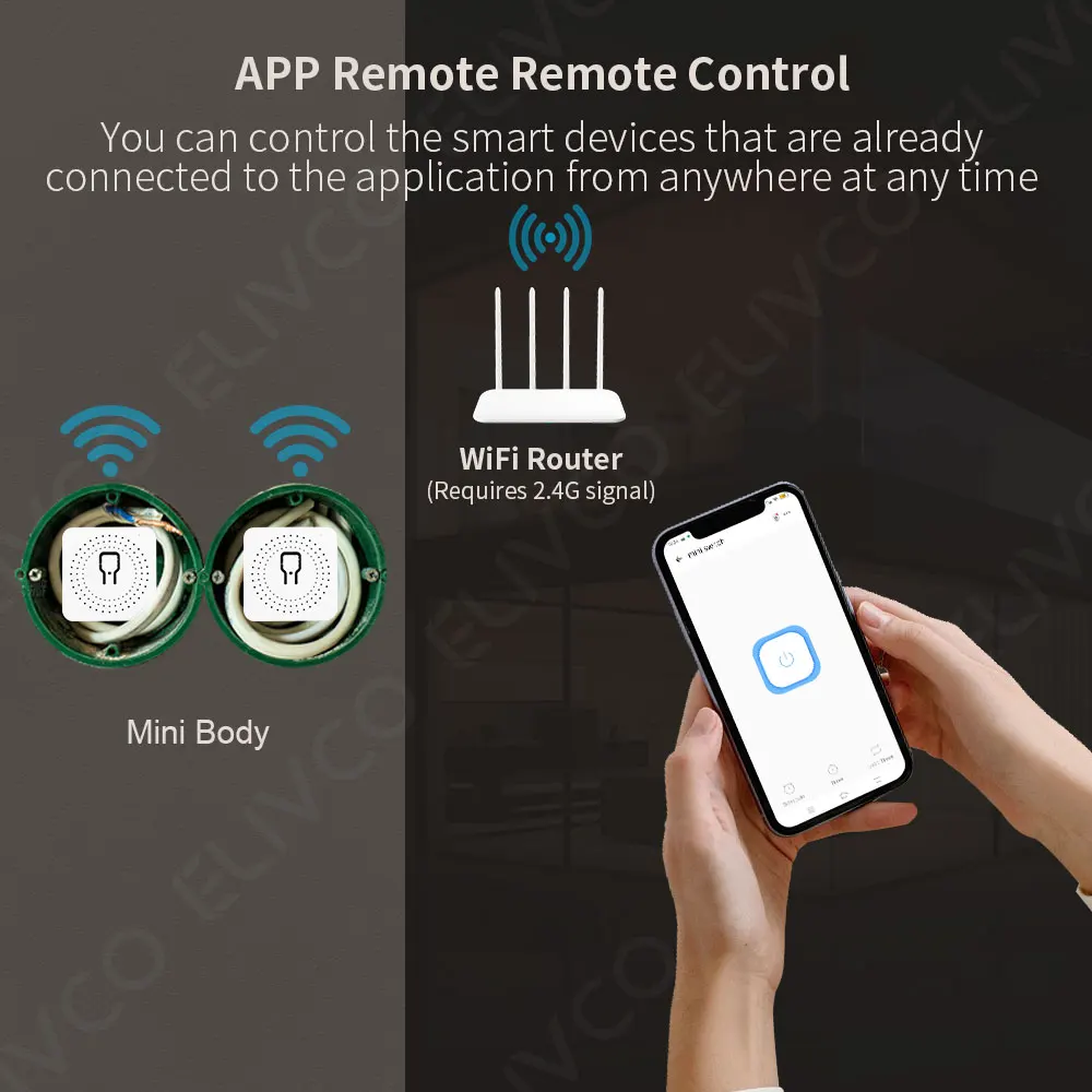 Picture 5: EWeLink Mini Smart Switch 16A Wireless DIY Light Switches Support 2 Way Control Support Alexa Google Home Voice Control