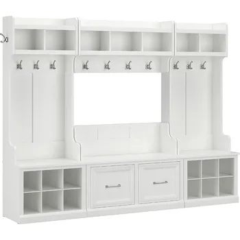 Busch möbel Wald voller Eingangs bereich Aufbewahrung sset mit Garderobe und Schuh bank mit Türen