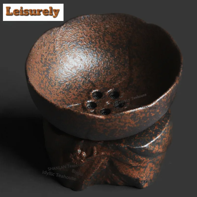 Coarse Pottery Rock Moss Burnt Petal Tea Separator Infusor Japanese Tea Strainer Dispenser Tea Making Tea Filter Tea Items Gift