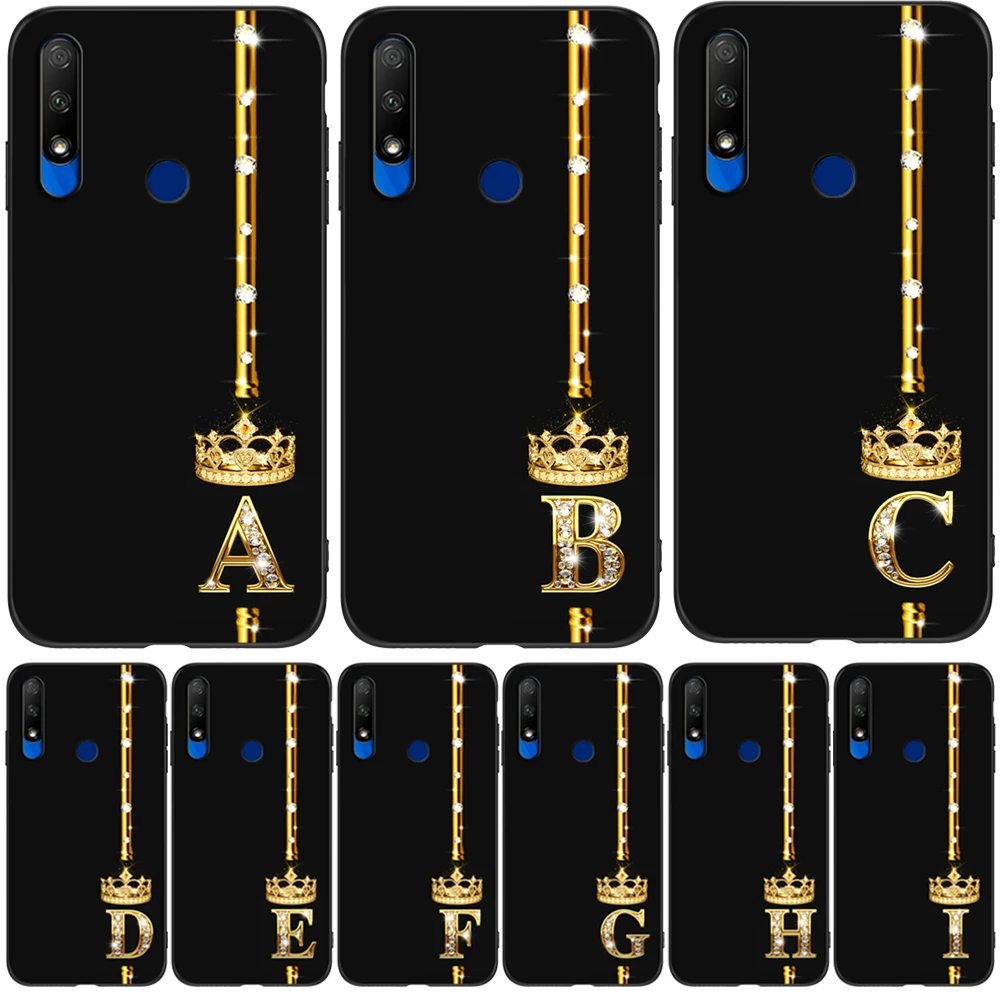 For Honor 9X Global Case Honor 9X Premium Case Cover On Huawei Honor 9X Premium STK-LX1 black tpu case gold letters