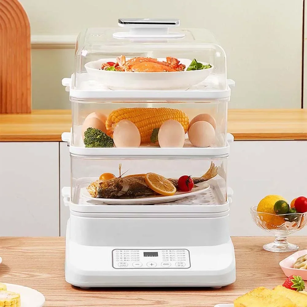 

z Household Electric Steamer Three-layer Multifunctional Steam Pot Large Capacity Household Appareil Cuisine Electrique Cuisson