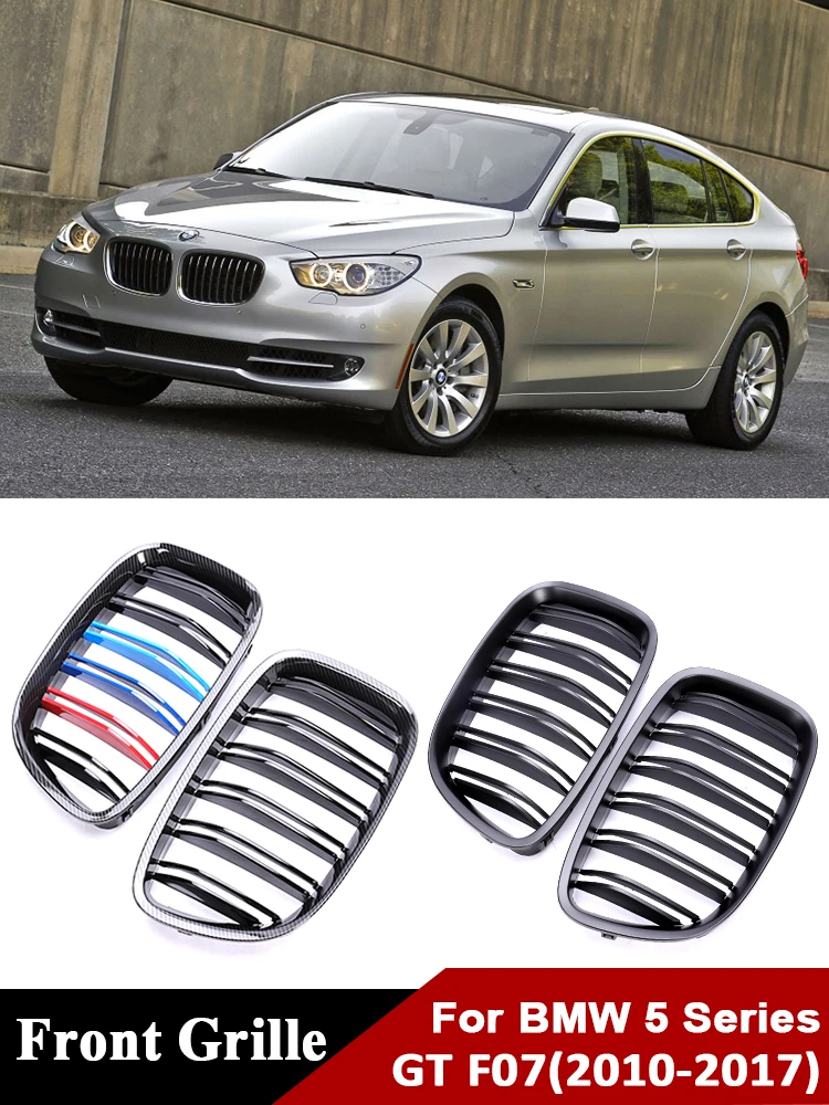 

Carbon Fiber Double Slat Grill Front Bumper Kidney M Color Grille For BMW F07 5 Series GT M5 520 528 530 535 550 2010-2017