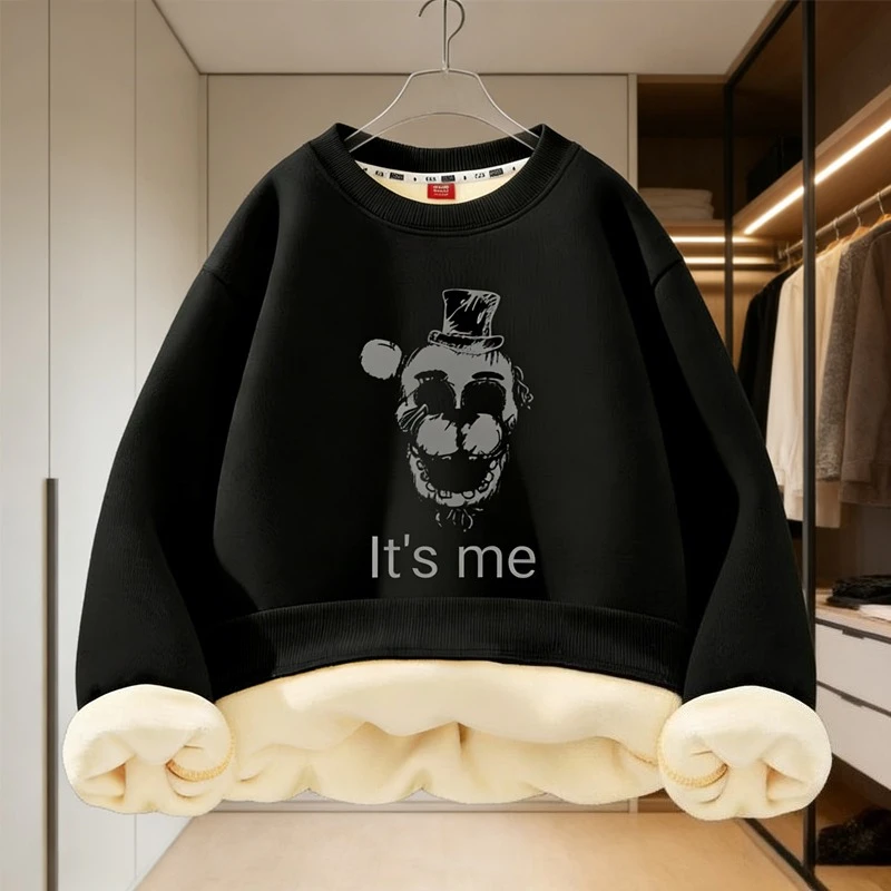 

Fnafs Children's Lamb Fleece Hoodie Boys Girls Winter Warm Clothes Cute Cartoon Top Fashion Anime Sweatshirt Kids Birthday Gift