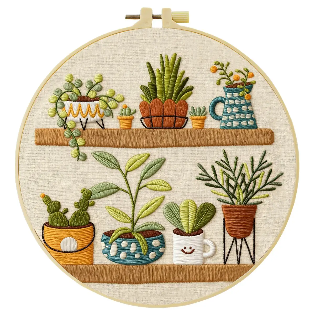 1 Stück 20X20CM/15X15CM 7,87/6,3 Zoll Regal-Stickerei-Starter-Kit DIY-Kit DIY-Stickerei-Set Handarbeiten Nadelkunst – Detail 3