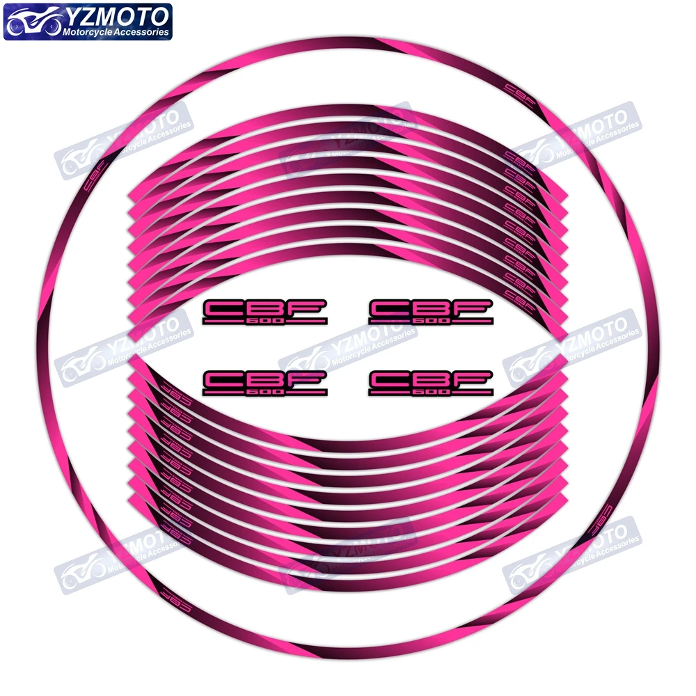 For HONDA CBF600 Motorcycle 17 Inch Front And Rear Logo Wheel Hub Sticker Decal Waterproof Reflective Decorative Rim Stickers 4