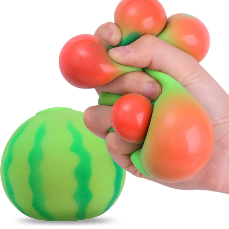 6cm Summer Simulation Mini Watermelon Color Change Sensory Squeeze Toys for Teens Kids Adults Stress Relief Watermelon Toy Gifts