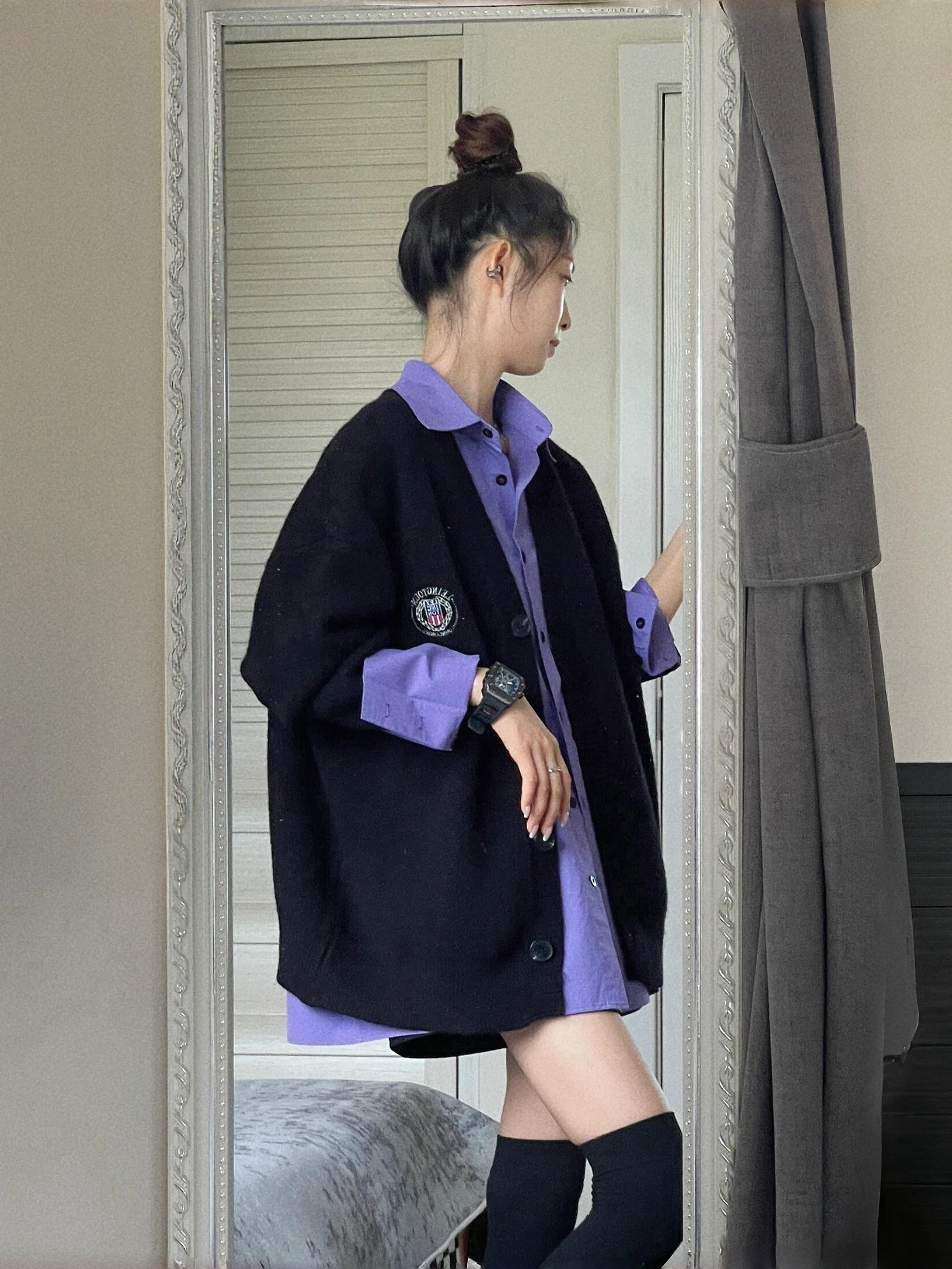 

Осенне-зимний комплект: вязаный кардиган с воротником и юбка, повседневный стиль, модный многослойный образ