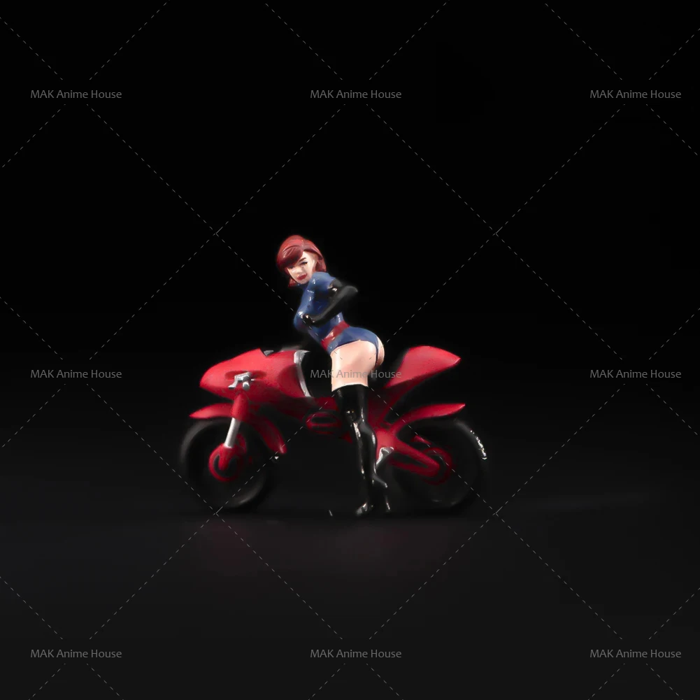 Miniature ANT DIY Handmade 1/64 1/43 Girl motorcycle Painted Diorama Figure Model Home Decoration Car Creative Photography Toys