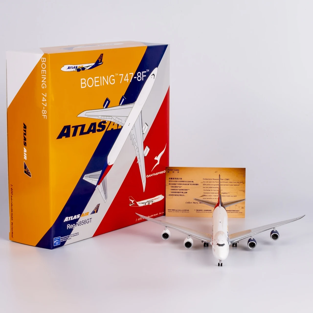 

78032 Alloy Collectible Plane Gift NG Model 1:400 Atlas Air (Qantas Freight) Boeing B747-8F Diecast Aircraft Jet Model N856GT
