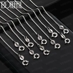DOTEFFIL Box Chain Necklace For Pendant 925 Sterling Silver 1MM 1/5/10pcs/Lot 16-30 Inch Woman Man Fashion Wedding Jewelry