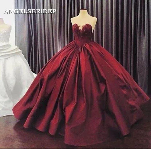 Gaun pesta Burgundy 16 manis gaun Quinceanera gaun 2023 Sweetheart Applique Vestidos De 15 Ano Princess gaun pesta