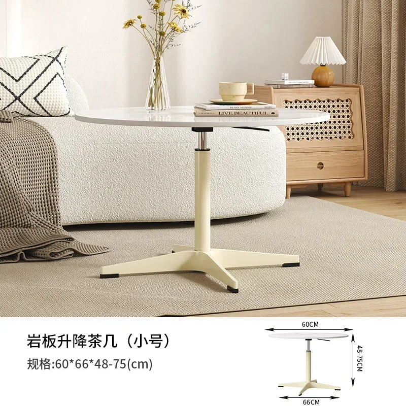 

round Table Lifting Stone Plate Coffee Table Living Room Home Sofa Side