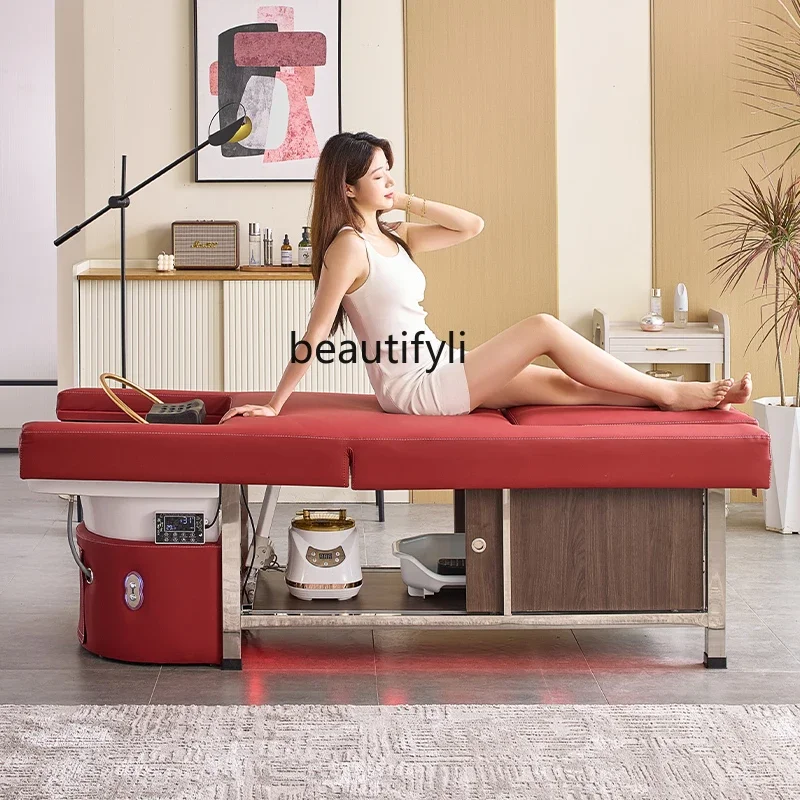 

D80 Electric lifting integrated massage bed beauty salon massage bedside foot therapy water circulation fumigation