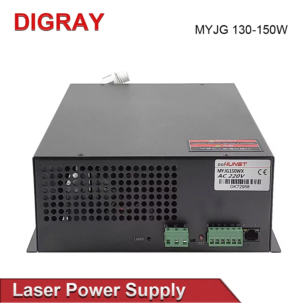 DIGRAY 130w CO2 Laser Power Supply MYJG-150W Suitable For 130~150w CO2 Engrag And Cutting Machine Glass Tube
