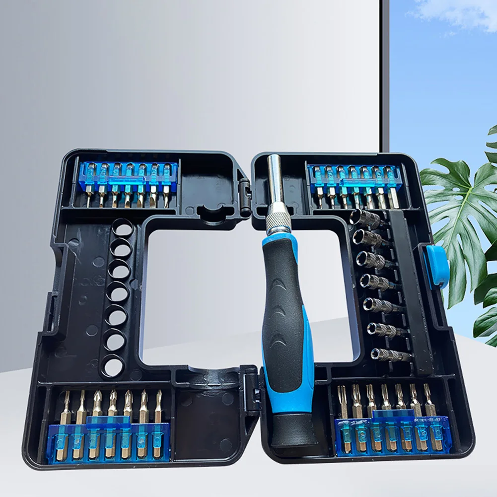 38 Piece Precision Ratchet Screwdriver And Socket Set For Home Repair And Professional Tasks, 72 Tooth Chrome Vanadium Hand Tool