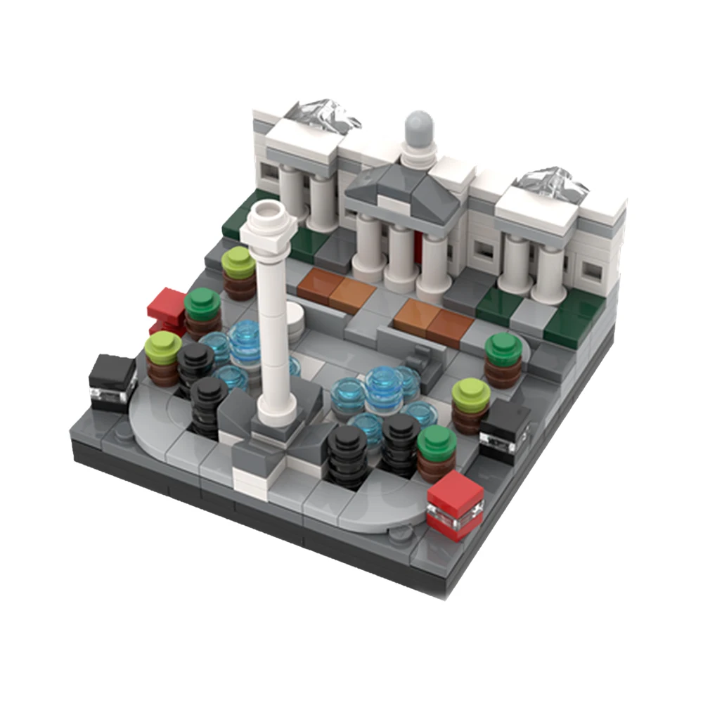 Gobricks MOC City Architecture Trafalgar Square Model Building Blocks Classic London's Famous Squares Bricks Toy Childrens Gift