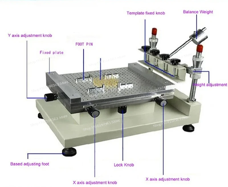 Solder Paste Printer Silkscreen Printing Machine High Precision SMT Screen Printer Single Double-sided Circuit Board Paste