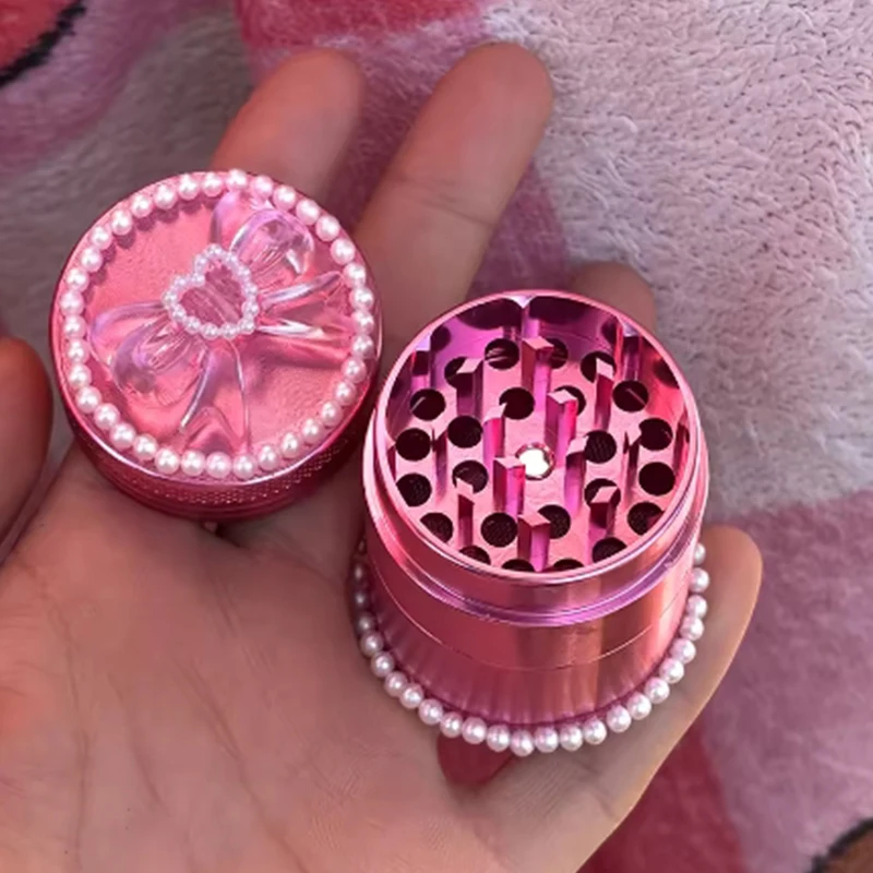 Butterfly Pink Grinder Hierba Custom Grinder 4 Piece 1 KIT pipas para fumar /moledores de hierba/Custom Grinder/Girly Smoking Ac