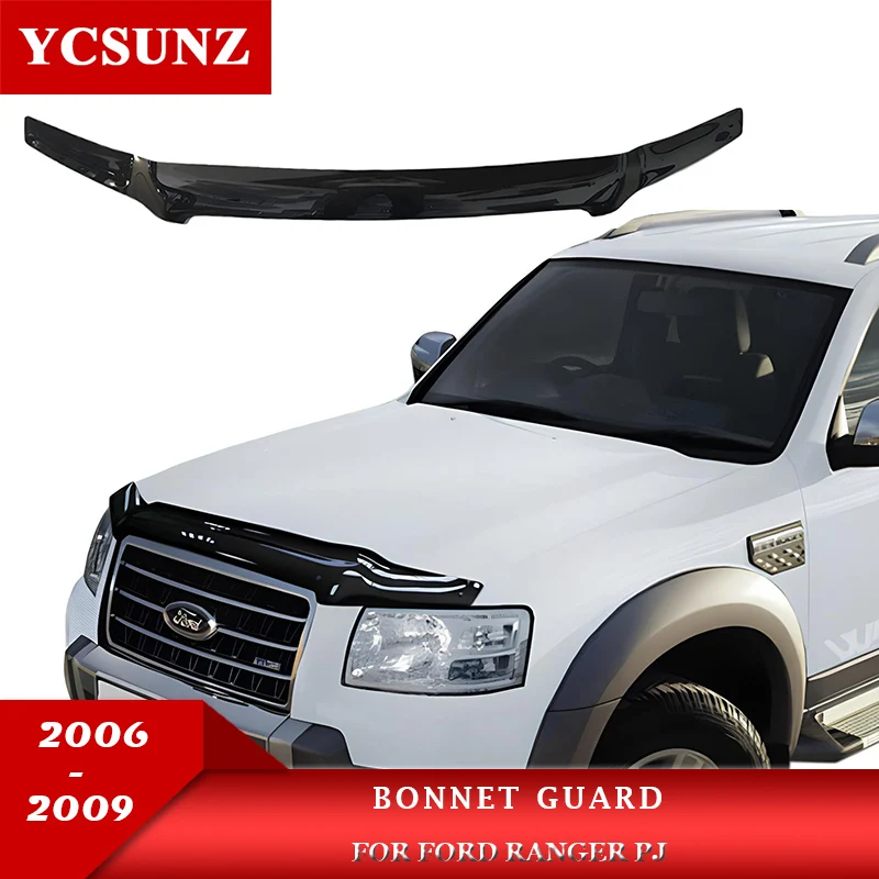 Acrylic Bonnet Guards For Ford Ranger PJ 2006 2007 2008 2009 Front Bugshield Protector Double Cabin Car Accessories