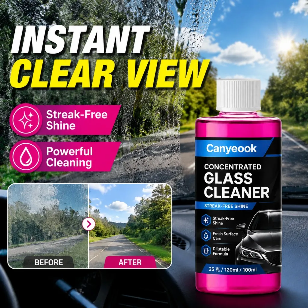 CANYEOOK Concentrated Windshield Fluid 50ml - Remove Bugs Sap Bird Drops Oil Film Anti-Freeze Streak-Free for Car SUV EV
