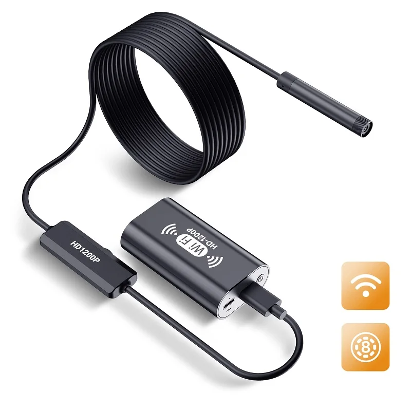 2MP 1080P Wireless WIFI Endoscope CMOS Borescope Inspection Otoscope Camera