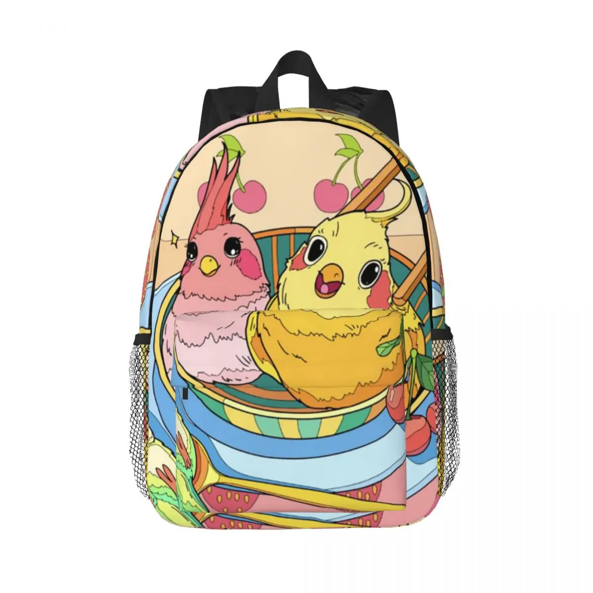 Birds Cockatiel Budgie Parrot Backpack Daypack Large Capacity Boys Girls BookBag Shoulder Bags for Men Women Children School Bag