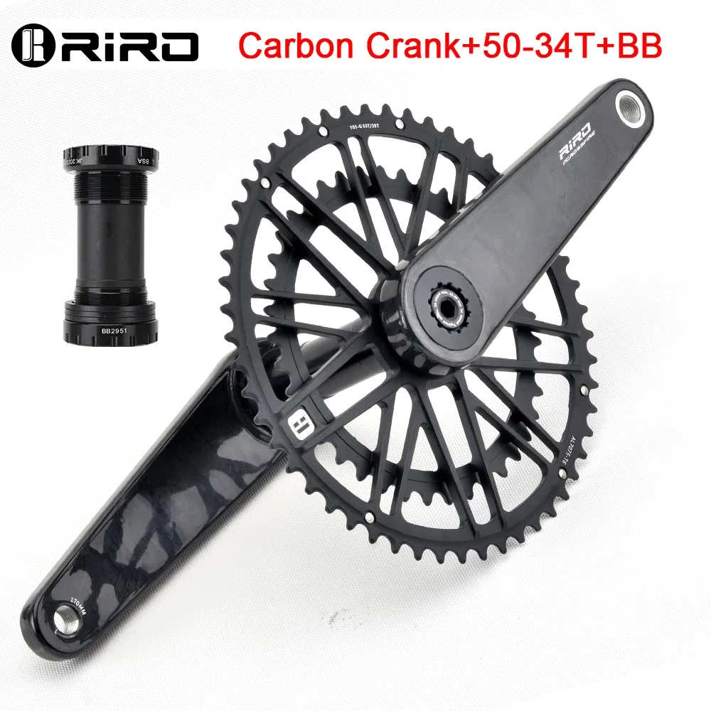 Riro-ロードバイクチェーンリング,カーボンファイバー,直接マウント