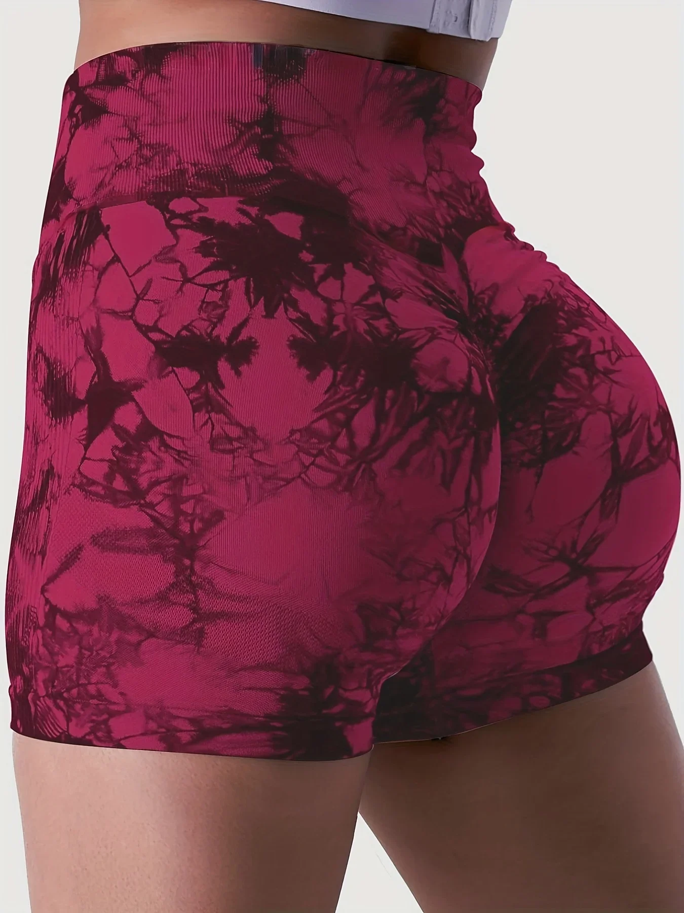 High-Stretch Tie-Dye Booty Lifting Biker Shorts - Seamless High Waist, Non-Sheer, for All-Season Workout Comfort