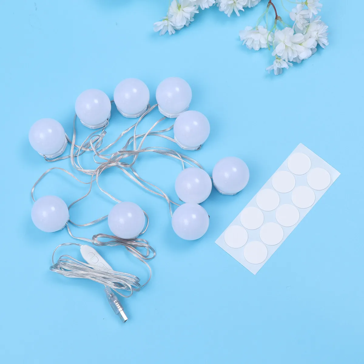 

Комплект из 10 светодиодных лампочек для зеркала с питанием от USB, без мерцания, безопасные для глаз, для длительного использования на зеркальной стене