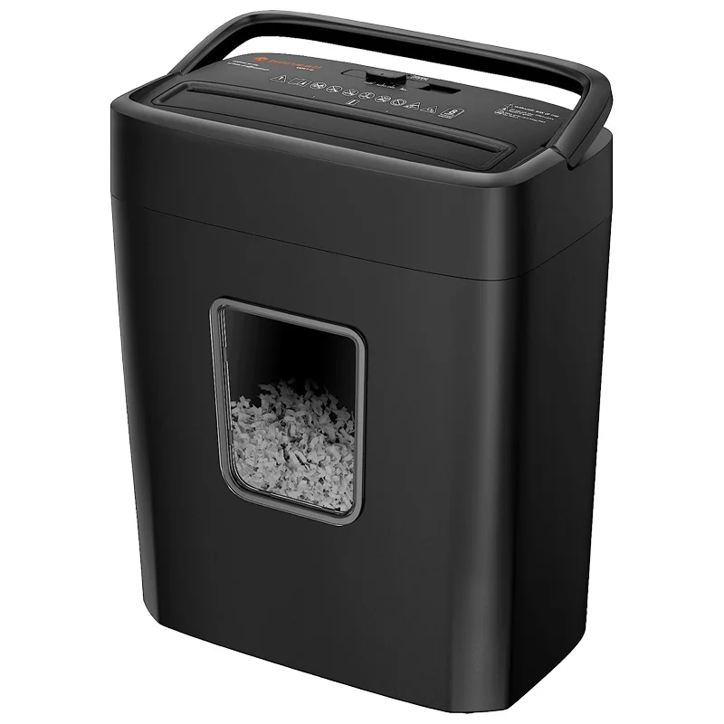 Paper Basket Paper Shredder Machine, adequado para Staples, adequado para Home Office, 8 folhas, 14.5L, 40 min