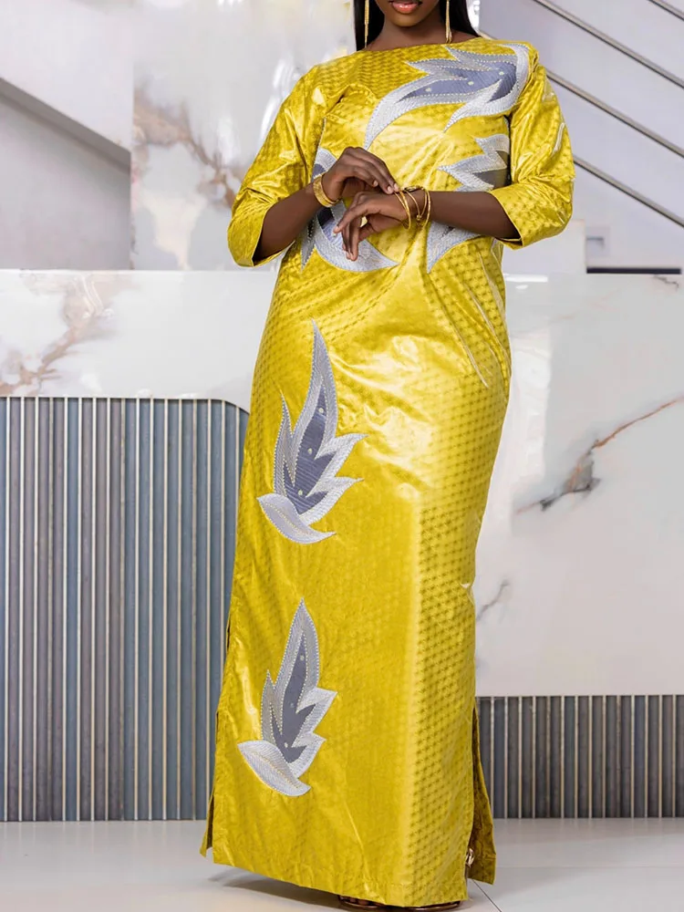 

African Bazan Style Custom New Dress Print Elegant Classic Plus Size Fit Four Seasons Party Gown