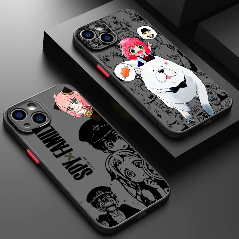 SPY X FAMILY Cool Comic Art Frosted Translucent For Apple iPhone 16 15 14 13 12 11 XS XR X Pro Max Plus Mini Back Phone Case