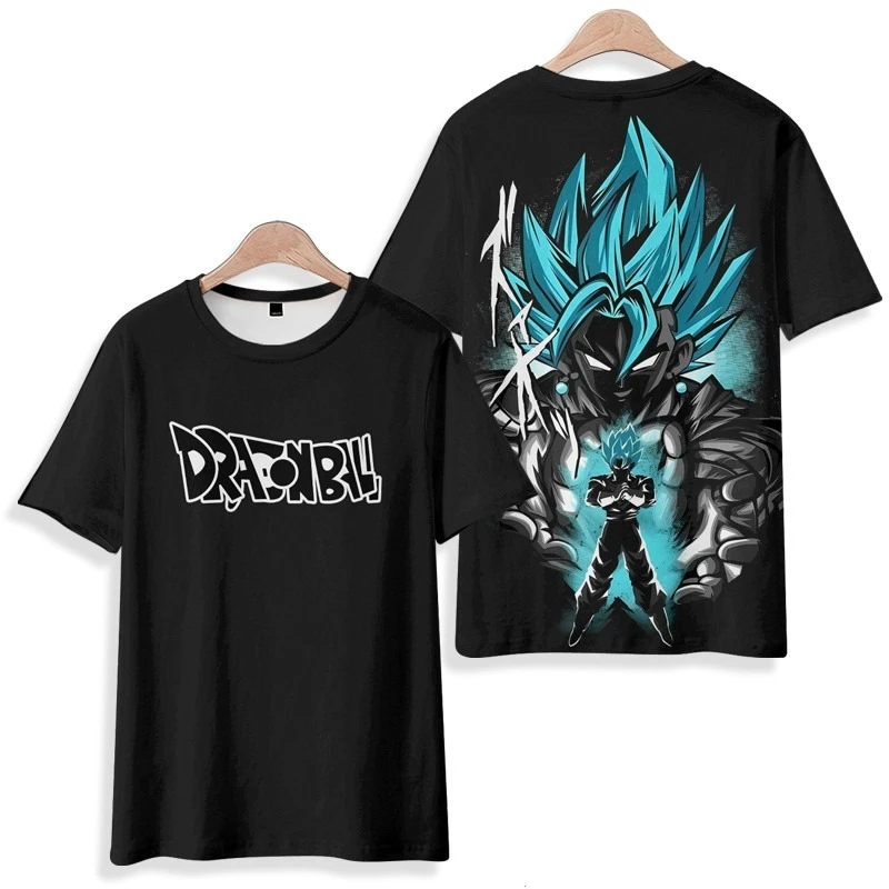 Kaus Dragon Ball Populer Kaus Lengan Pendek Cepat Kering Musim Panas Kaus Cetak 3D Anime Fashion Pria Kaus Kasual Jalanan