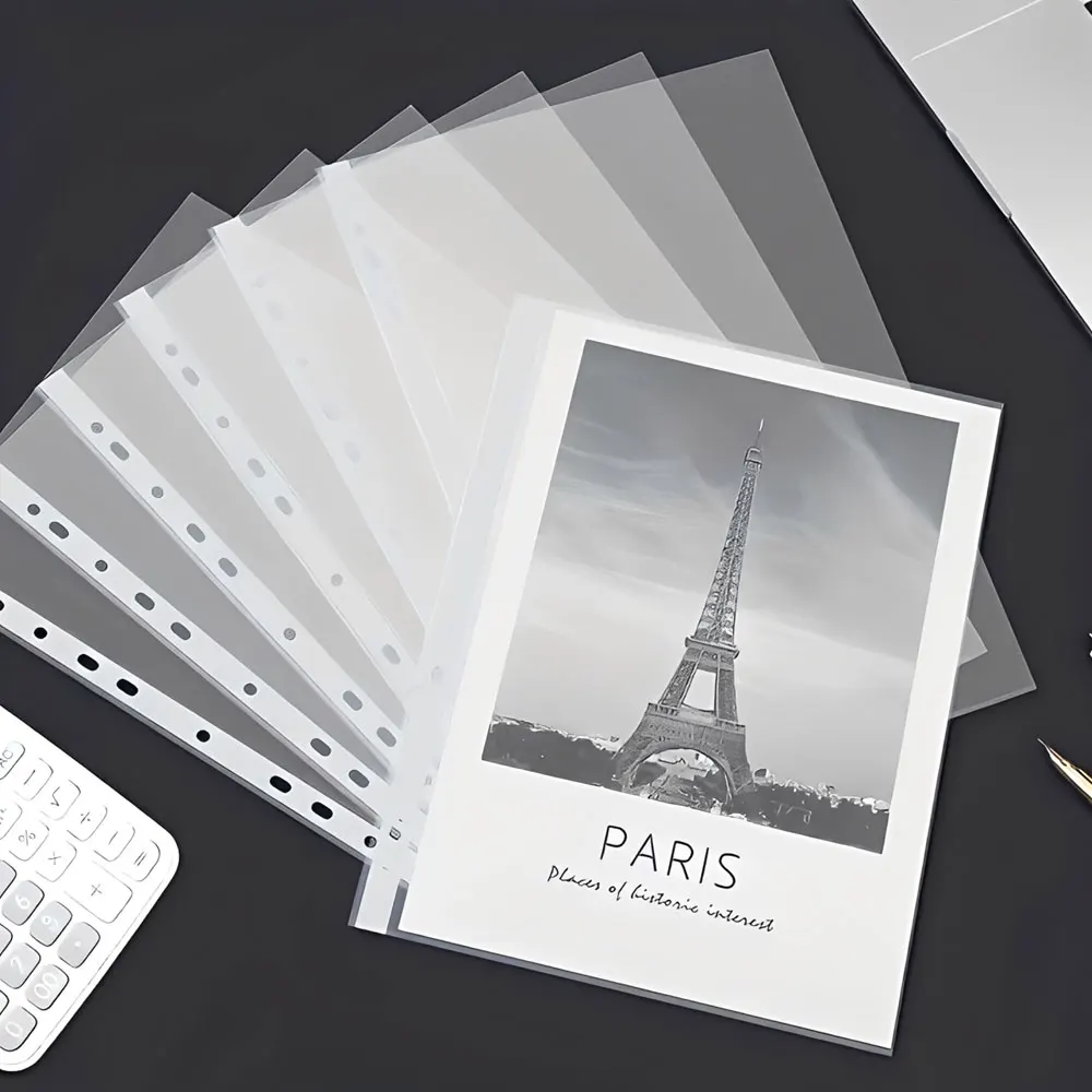 

100 шт., защитные пакеты для файлов формата А4 и 11 отверстий, подходят для листов с кольцами 2/3/4, водонепроницаемые защитные чехлы для файлов!