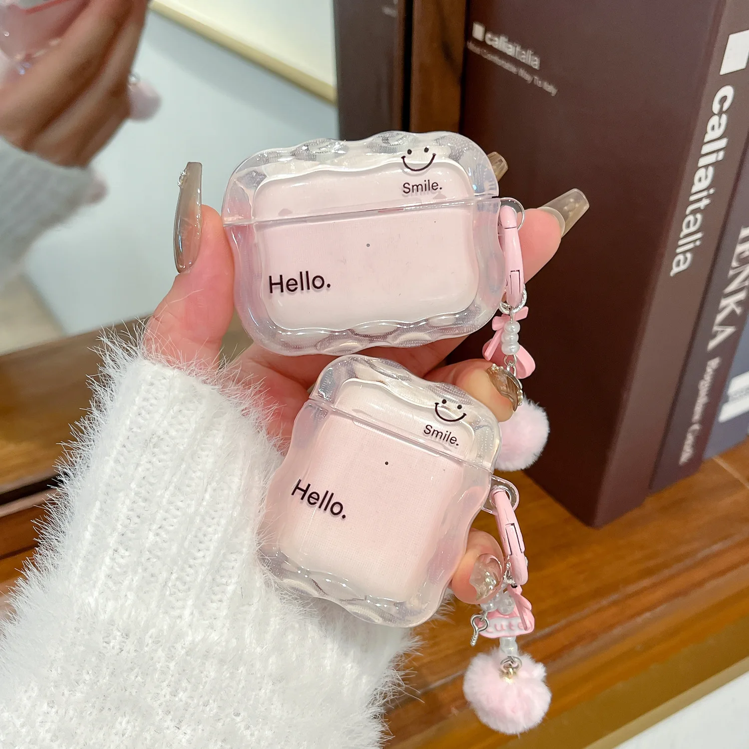 كوريا الكرتون نجوم شفافة موجة القضية ل AirPods برو 2nd 1 2 حالات كيرينغ لطيف موضة الفتيات غطاء لابل AirPods 4 ﻿