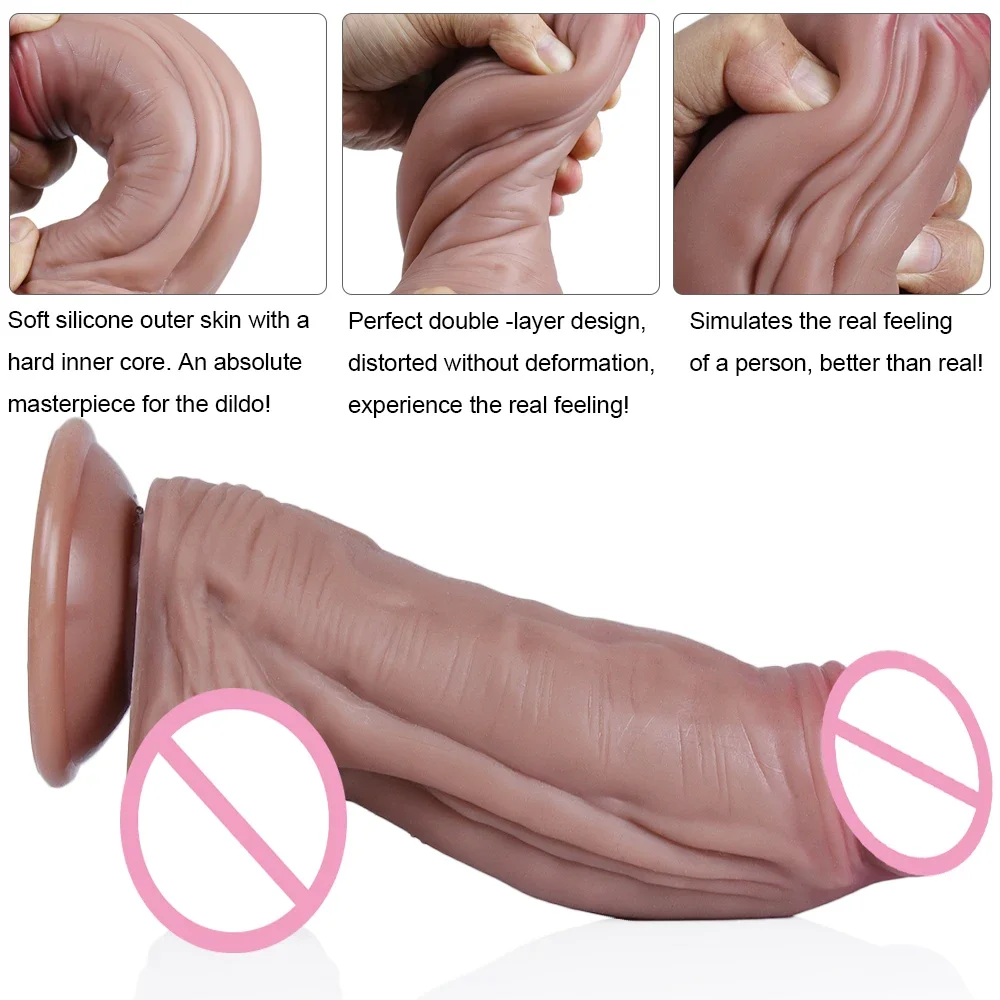 Super Fat Realistic Dildo Double Density Anal Dildos Huge Sucker Dick Malay Cock Giant Anal Dragon Thick Penis Adult Sex Toys 18