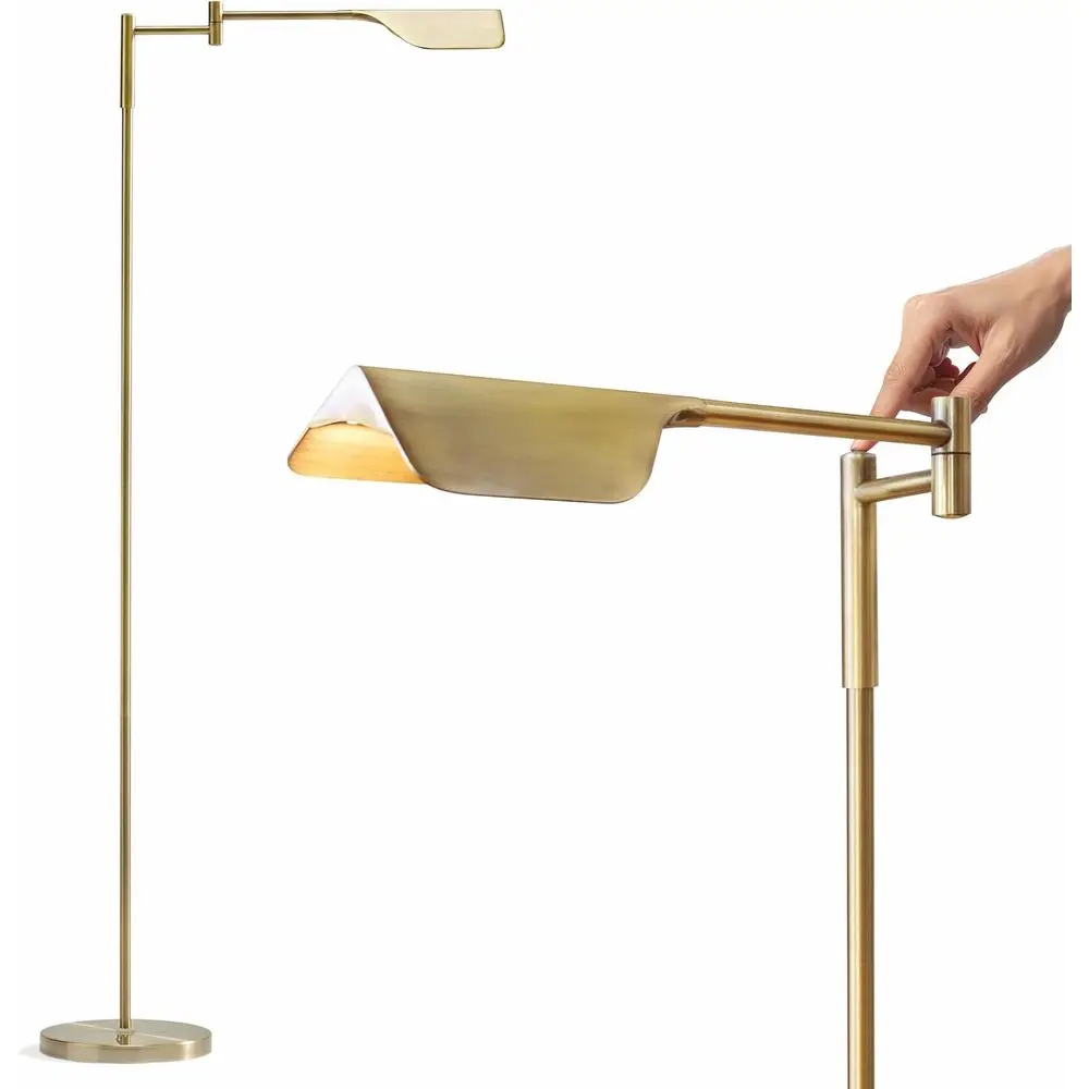 

Dimmable LED Reading Lamp with Easy Rotation, Adjustable Standing Tall Lamp for Desk, Chair, Living Rooms & Offices, Antique Bra