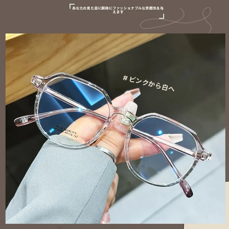 超軽量tr90-bv5045d多面体人気メガネフレーム女性用高審美価値エイジレスナチュラルルックメガネフレーム